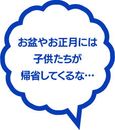 お盆やお正月には子供たちが帰省してくるな…